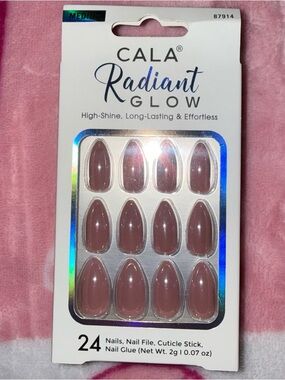 🔥5/$25🔥 NEW CAVA RADIANT GLOW STILETTO MAUVE CHROME PRESS ON NAILS
